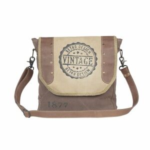 Myra Bag Vintage Kobicha Upcycled Canvas Shoulder Bag